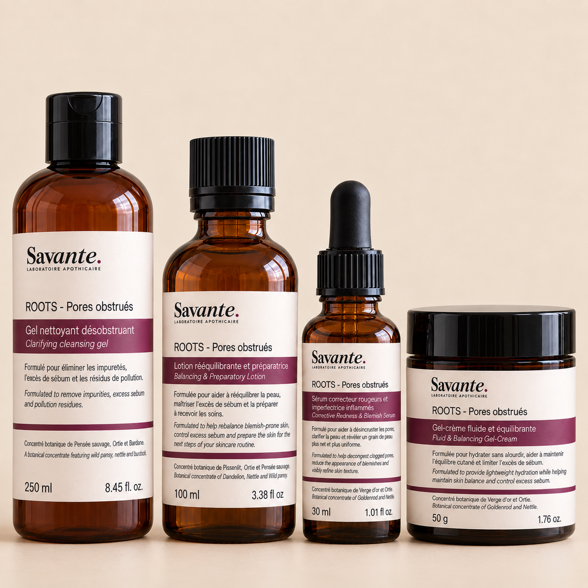 ROOTS - Pores obstrués, points noirs et microkystes